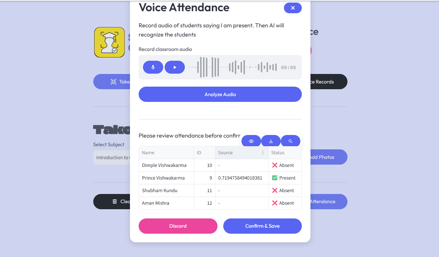 Voice Attendance
